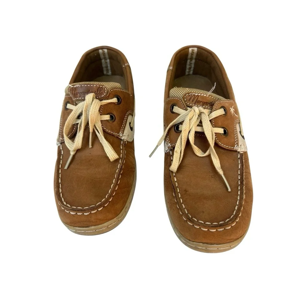 Margaritaville Boat Shoes Size‎ 8 Women's (6.5 Men's) Leather Upper Lace-up